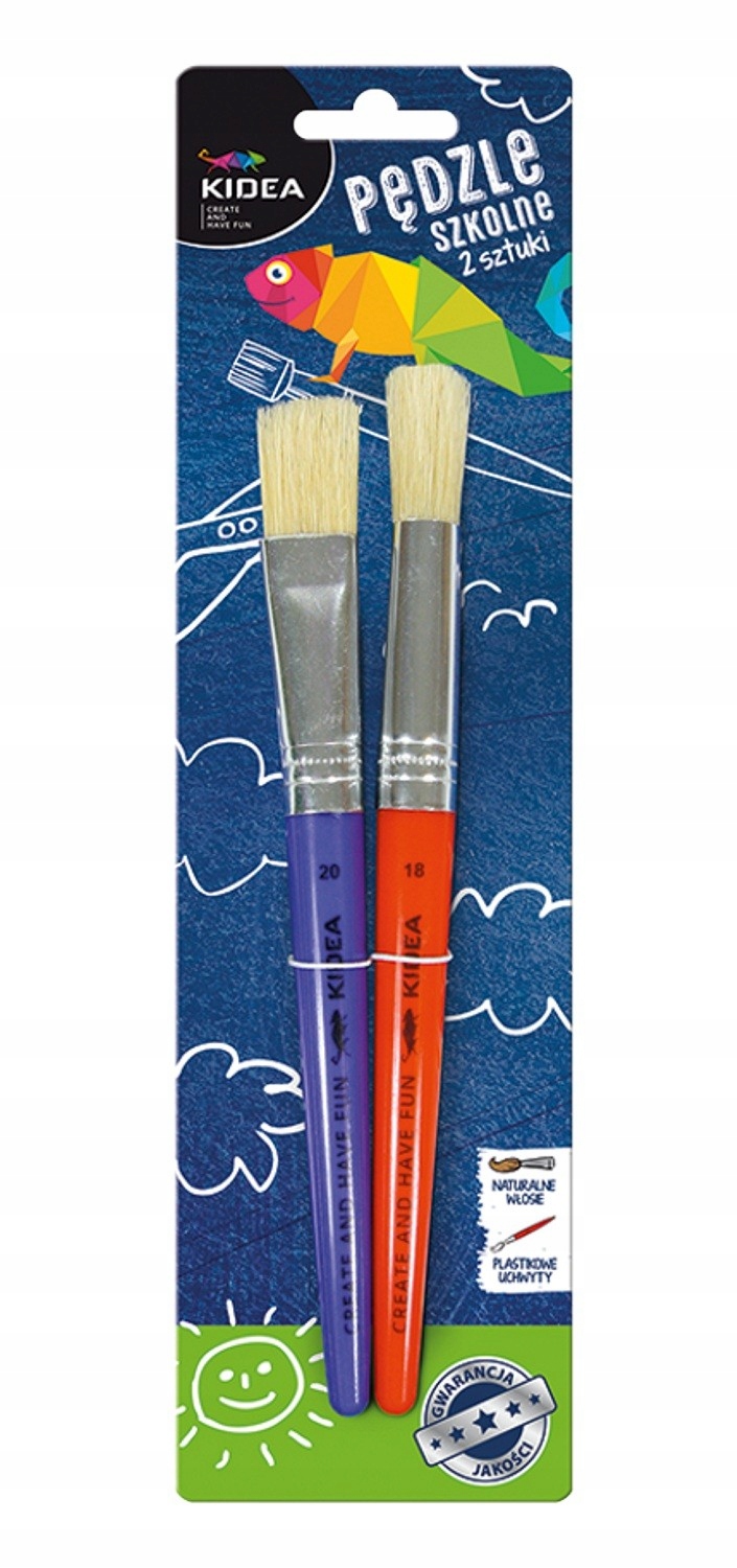 

Pędzle szkolne 2 sztuki Kidea nr 4269