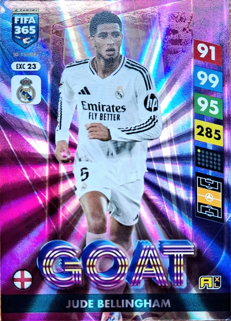 Panini Fifa 365 2025 Rare Excellence Exc 23 Goat Jude Bellingham Real