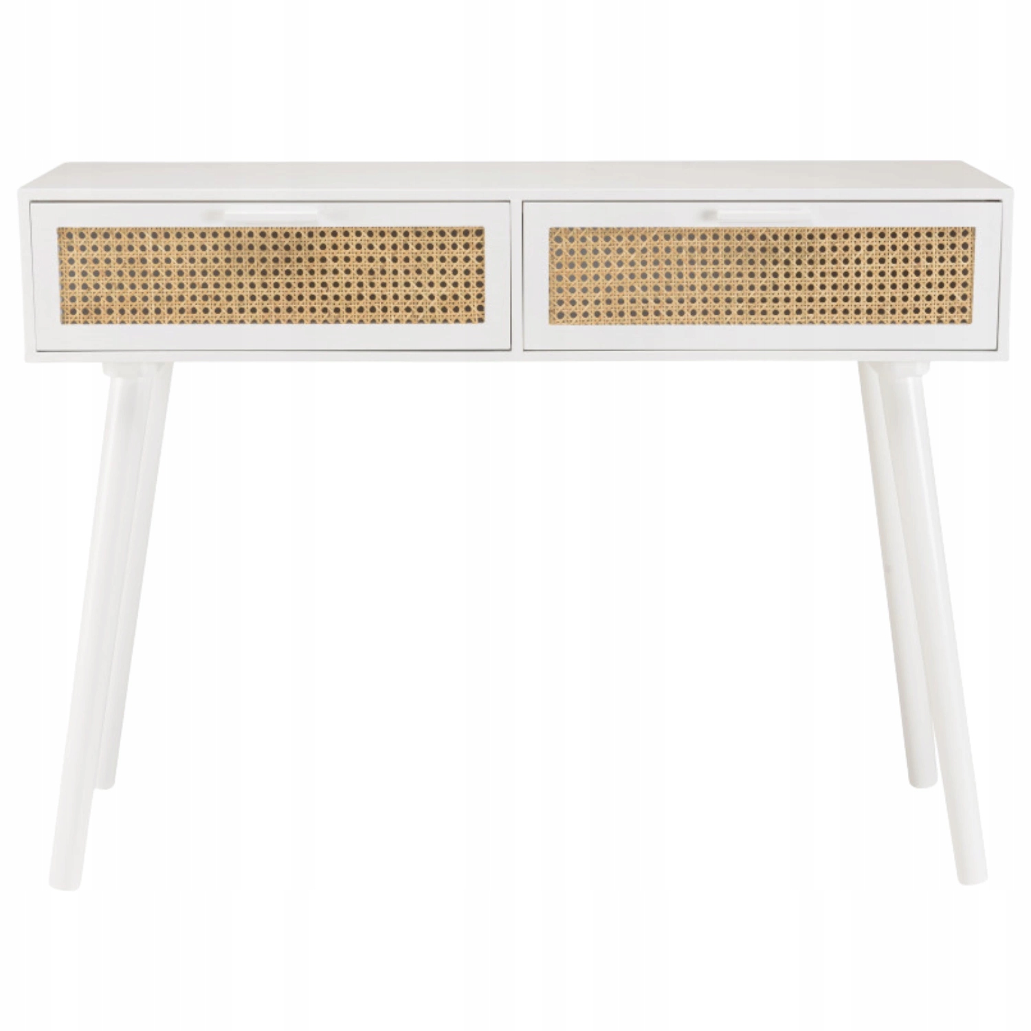 Stojaca konzola Sandro drevená biela s dvoma zásuvkami, skrinka 110 x 33 cm