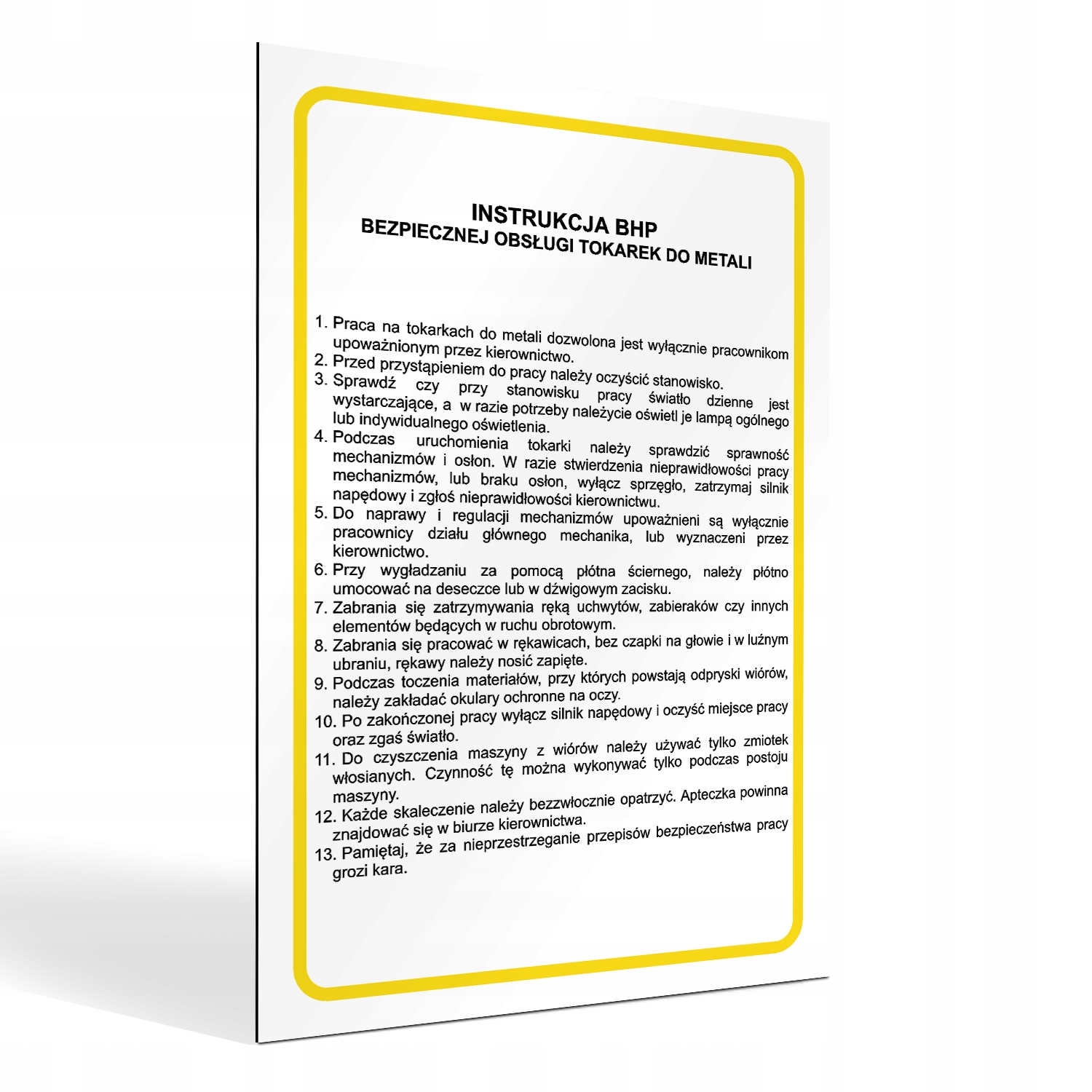 

Tabliczka Bhp Obsługa Insturkcja Pcv 21x32 cmm