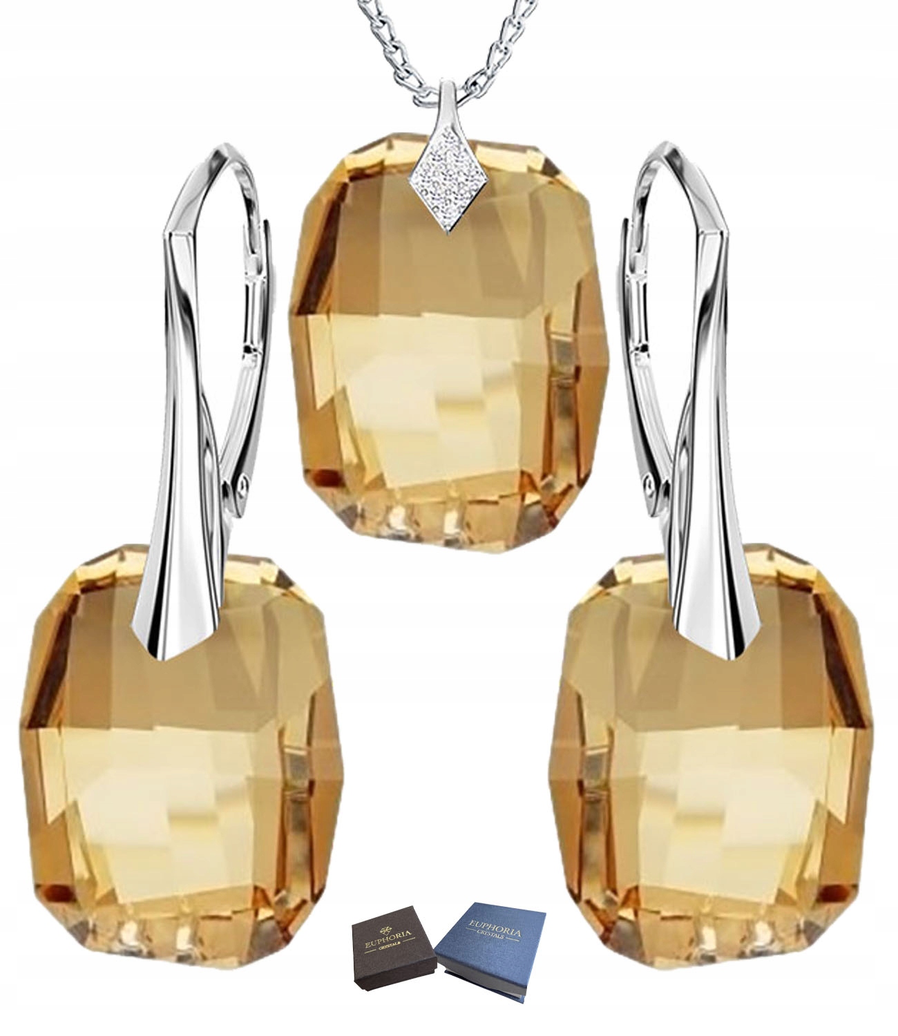 Sada šperků Stříbrná 925 Náušnice Náhrdelník Řetízek jako Dárek