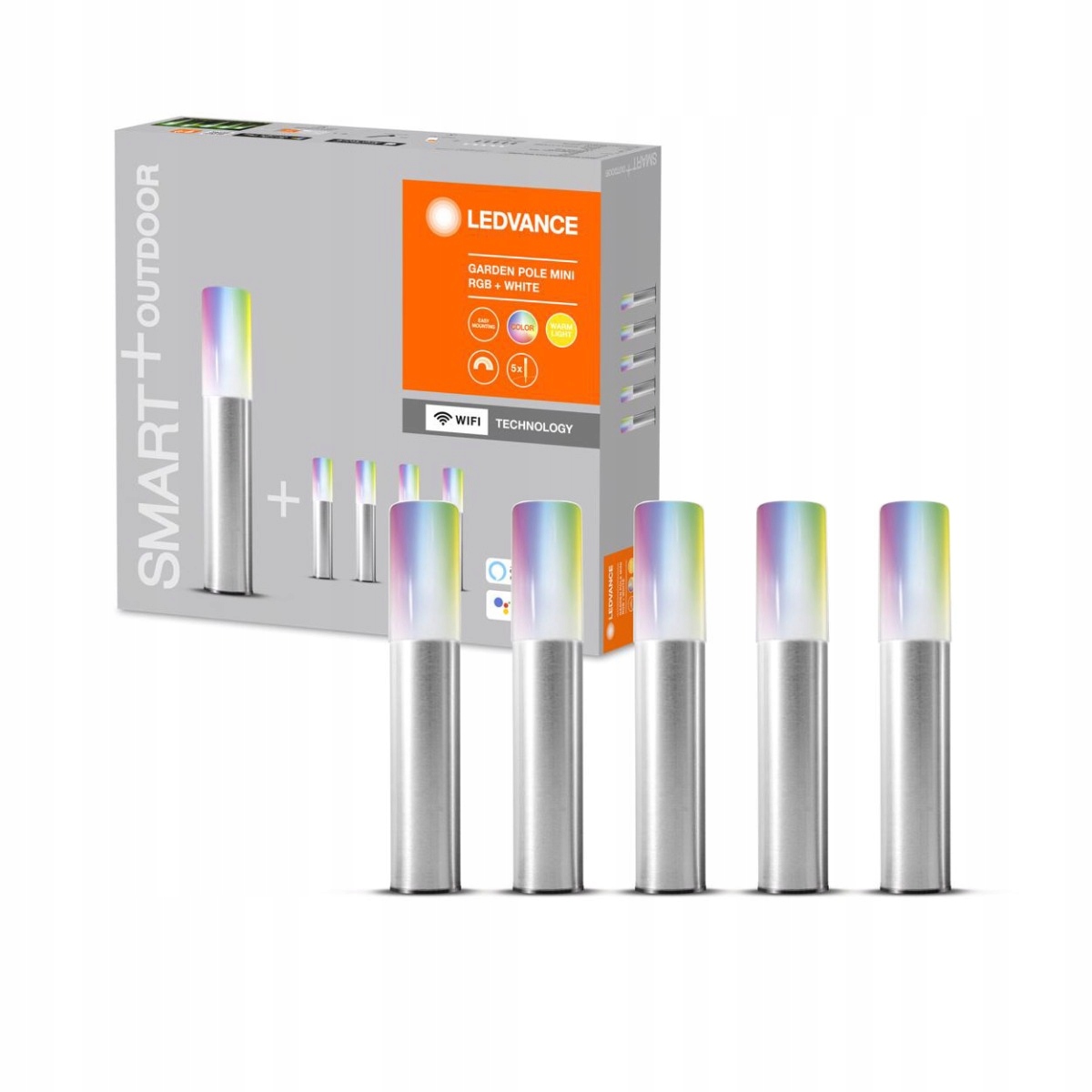 

5x Lampa Ogrodowa Słupek Led 23cm Rgb Smart+ WiFi