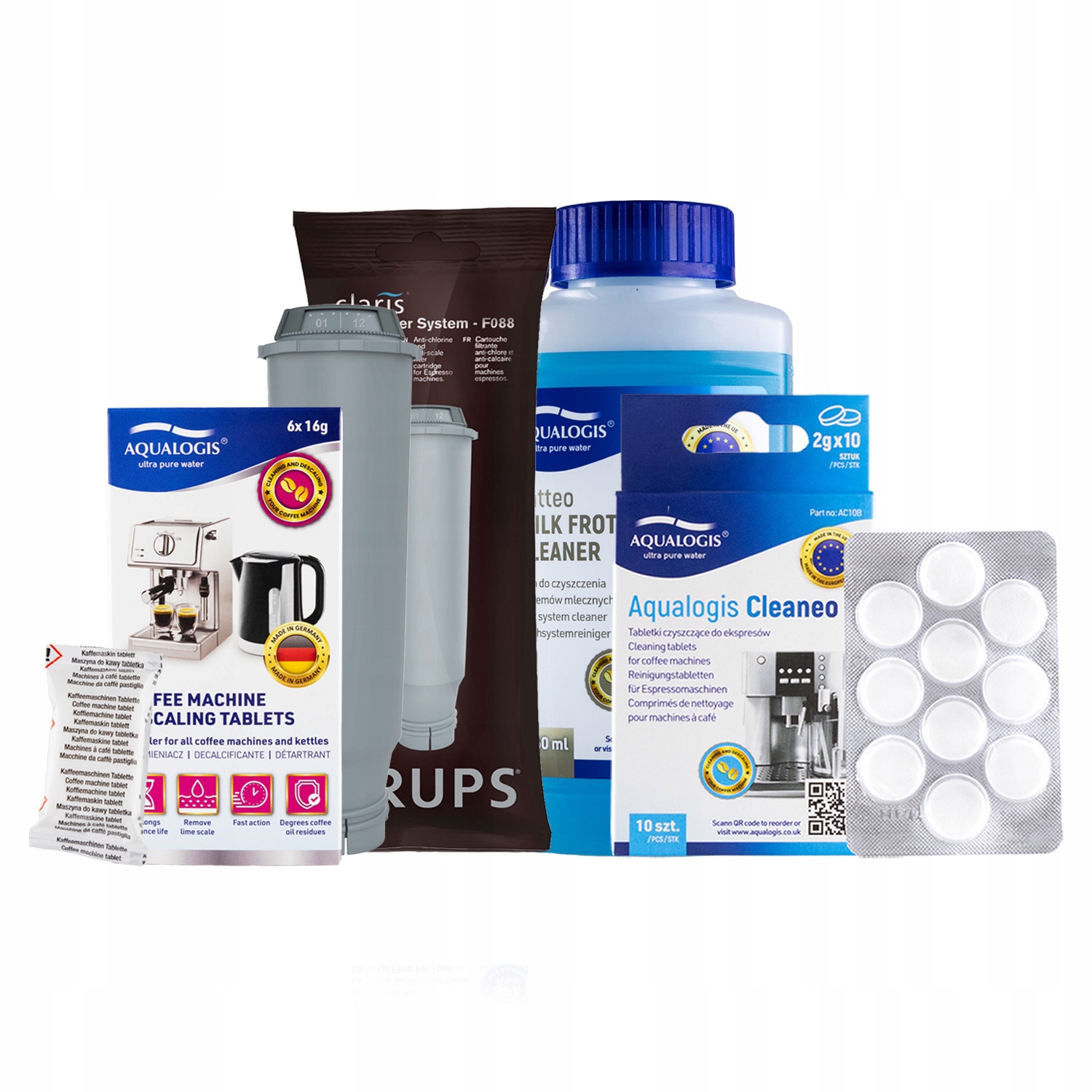 Filtr vody F08801 pro kávovar Krups Tekutina Tablety Odvápňovač