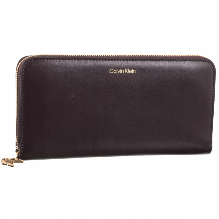 Velká dámská peněženka Calvin Klein Puller Zip Around LV04F1093G Hnědá
