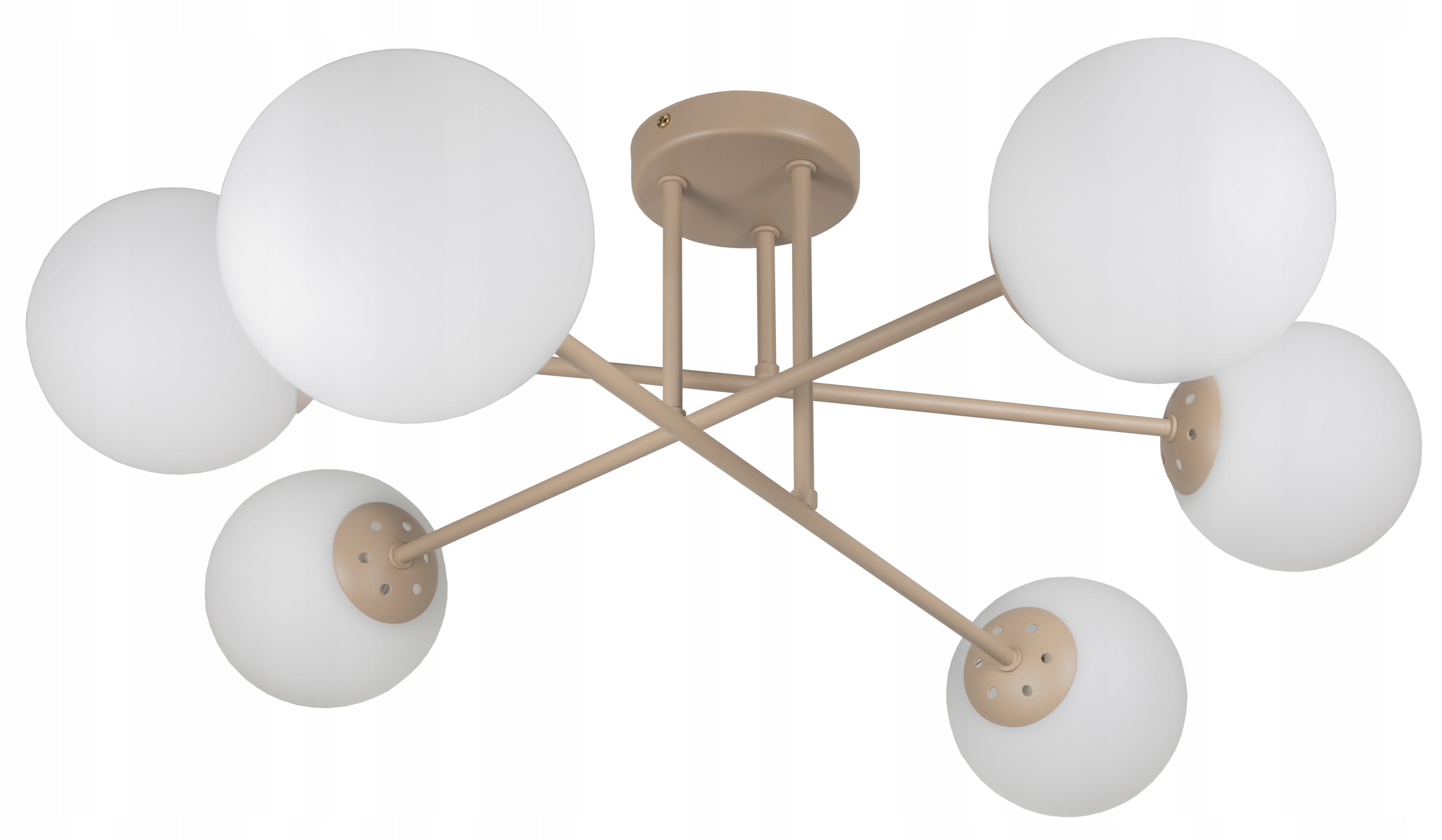 LAMPA WISZĄCA SUFITOWA ŻYRANDOL NOWOCZESNA ECRU BEŻ BIAŁE KULE LOFT LED