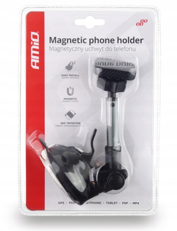 UCHWYT MAGNETYCZNY DO AUTA Z PRZYSSAWKĄ NA SZYBĘ Producent Amio