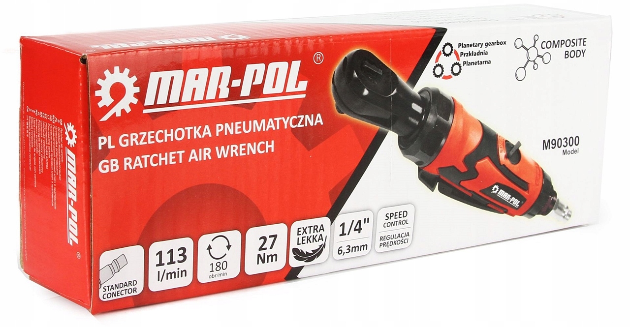 GRZECHOTKA PNEUMATYCZNA KLUCZ KATOWY 1 4 27Nm Producent code MAR POL MARPOL M90300