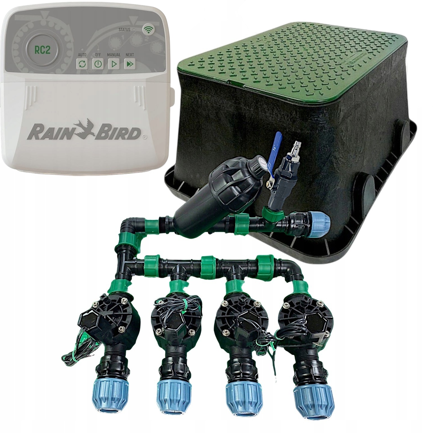 Zestaw kolektor automatycznego nawadniania Sterownik 4 sekcje skrzynka