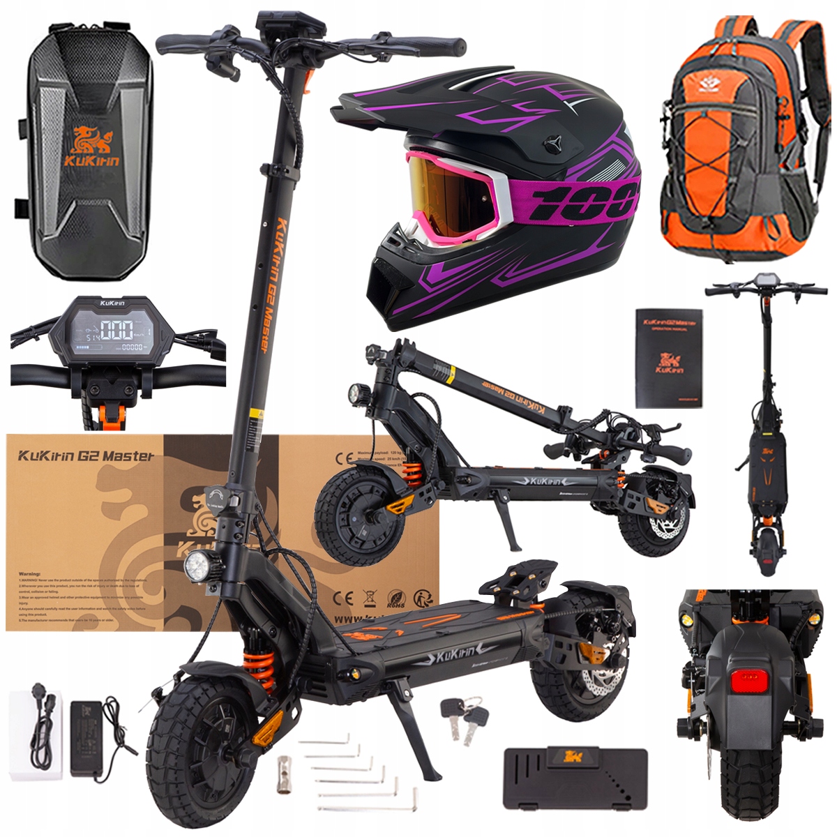 Kukirin G2 Master elektrické vozidlo 2000W 52V 20.8AH 70KM 60KM/H +Dárek