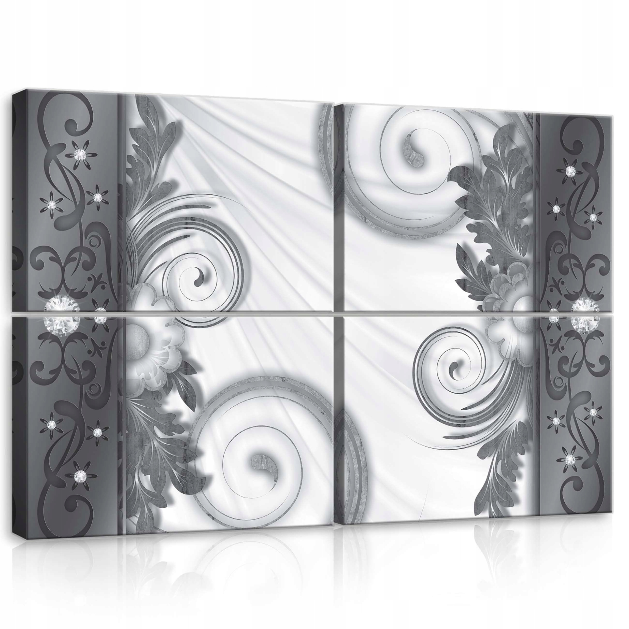 Obraz 120x80 modulárna abstrakcia vzor ornament sivý biela elegancia