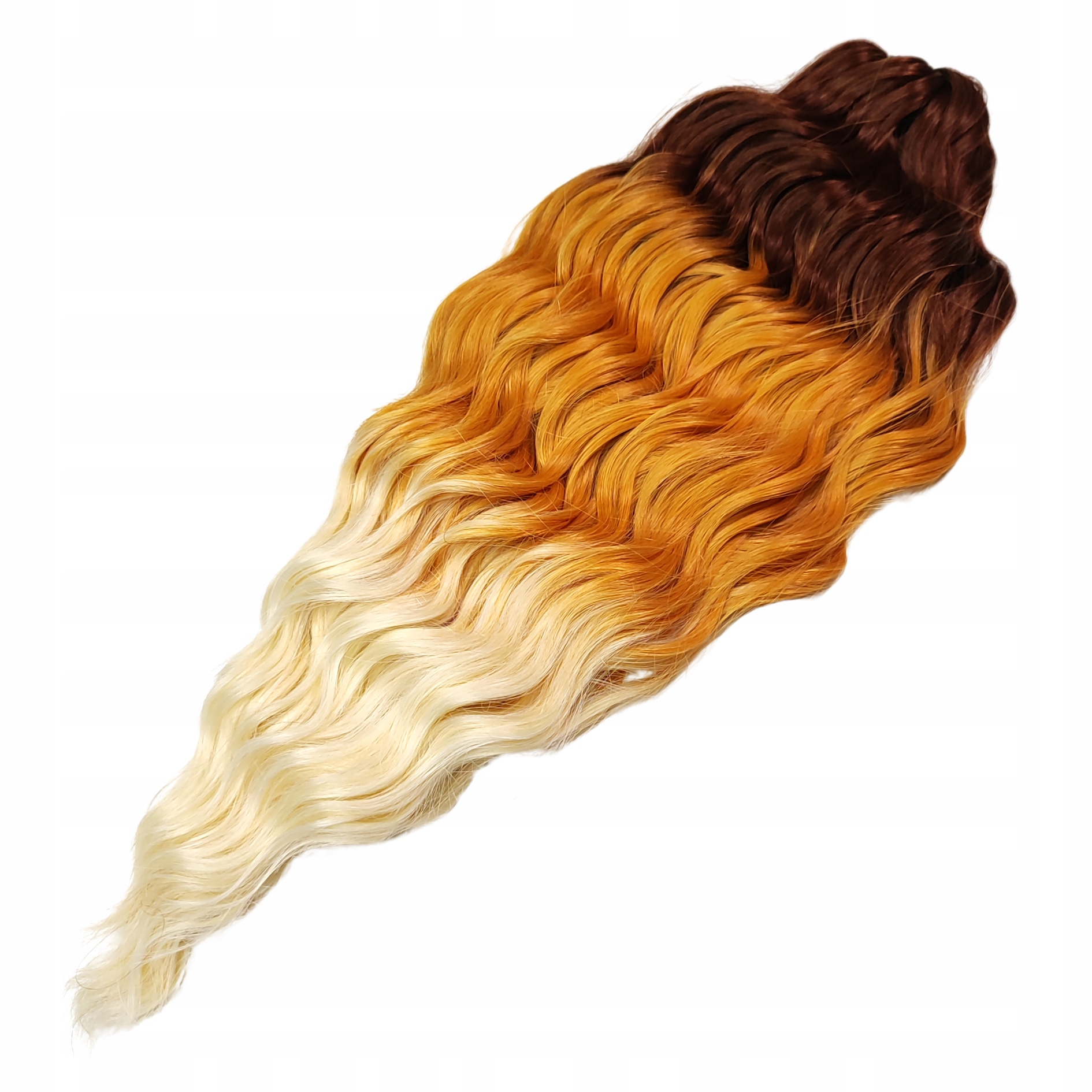 Włosy syntetyczne loki fala do czesania Anna 60cm 300g Kolor: 3T-WORANGE1
