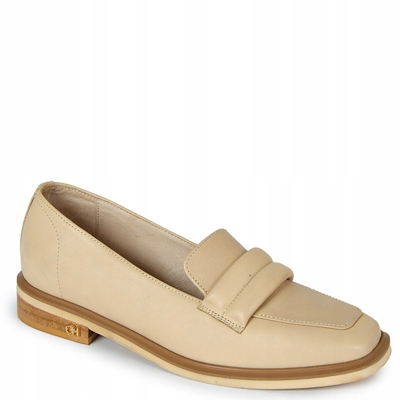 Chebello 2899 Béžové Kožené Lícové Mokasíny 36