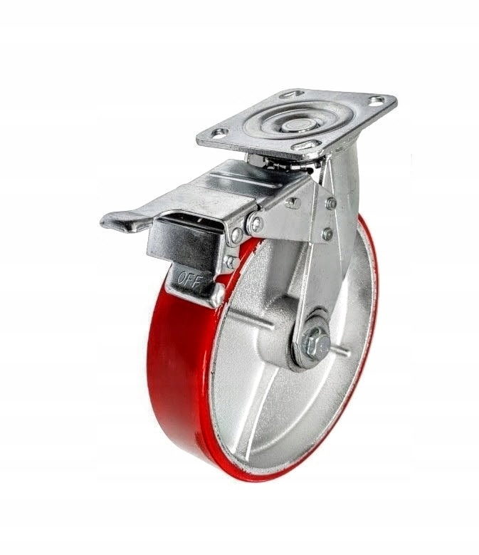 Litinové otočné kolo 200 mm s polyuretanovou vrstvou o nosnosti 500 kg sada