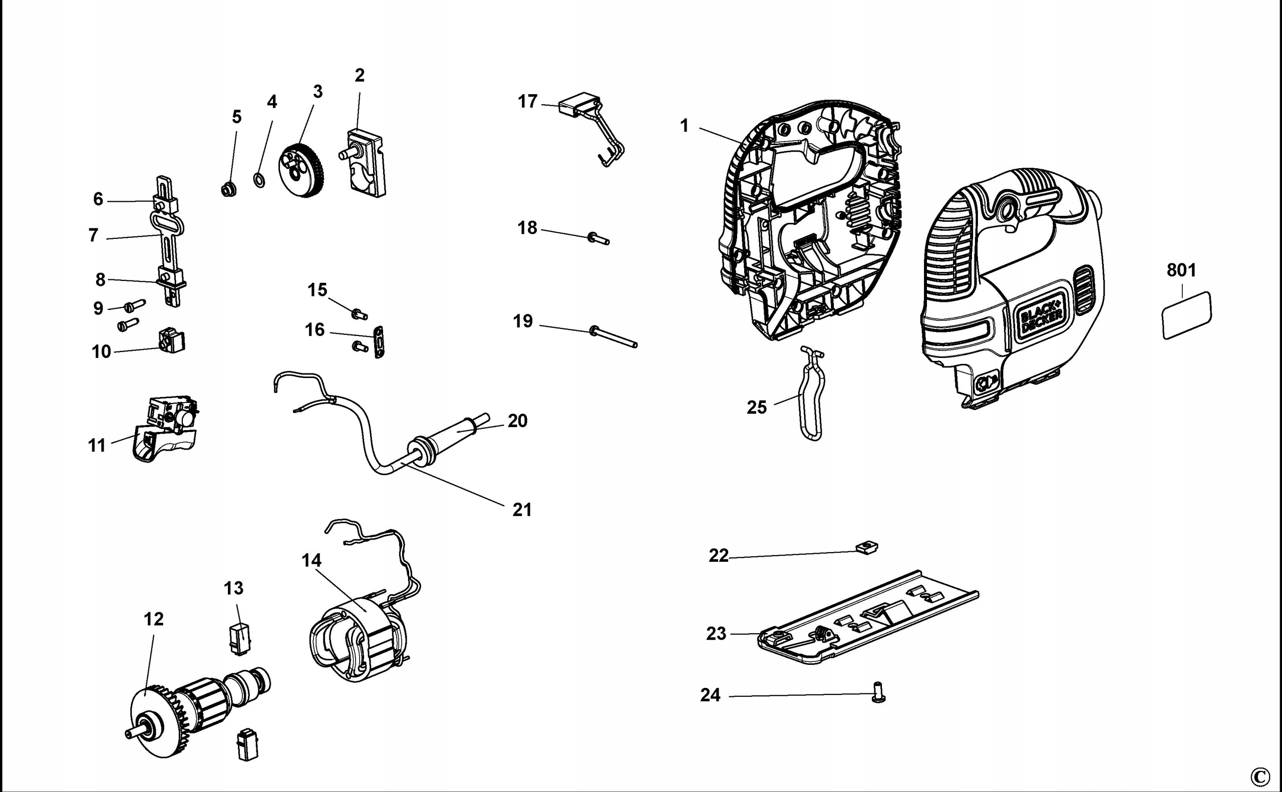 BLACK+DECKER 373834-01 STOPA Z ROLKĄ DO KS501 Rodzaj obudowa