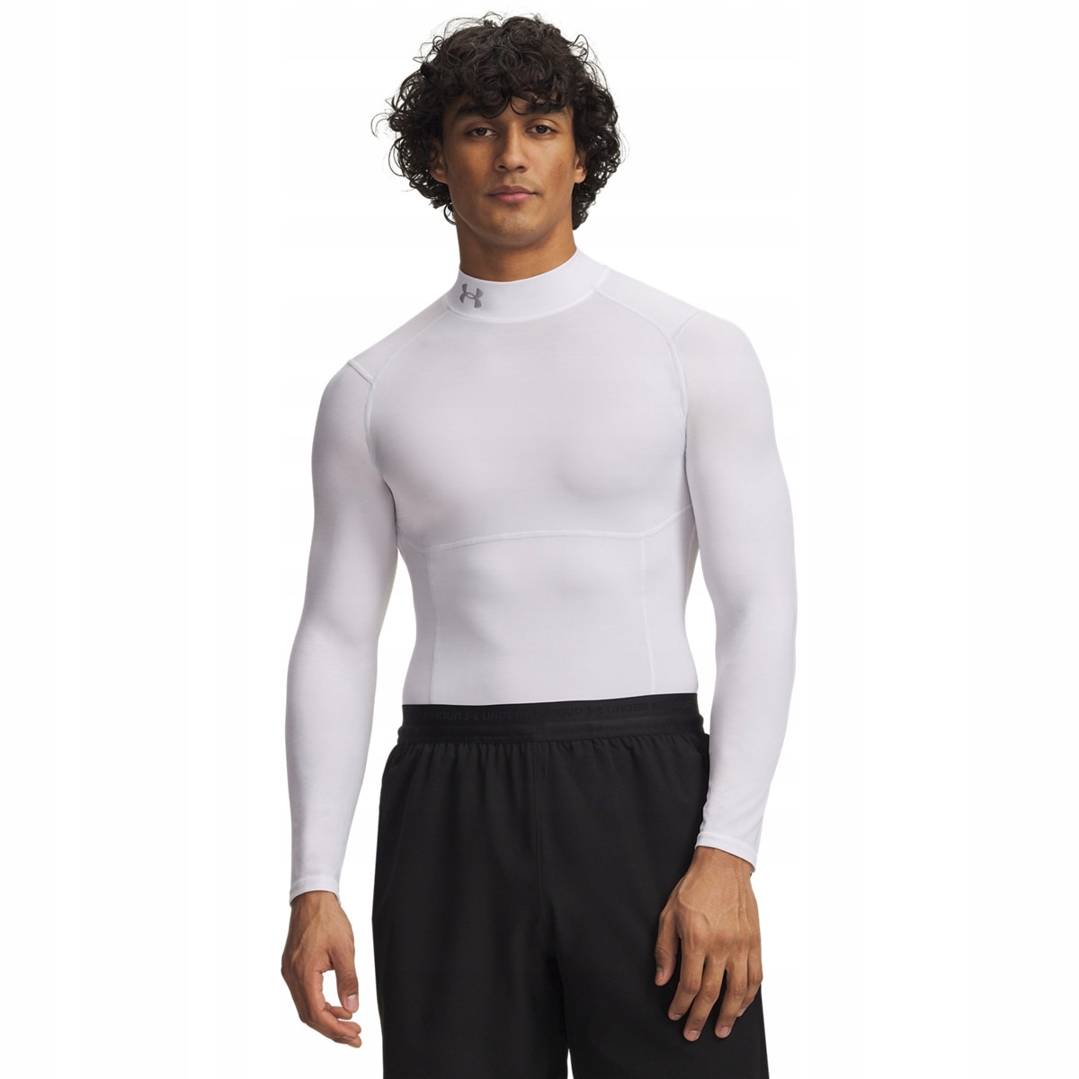 Męski longsleeve treningowy Under Armour Hg Elite Comp Mock Ls Biały S