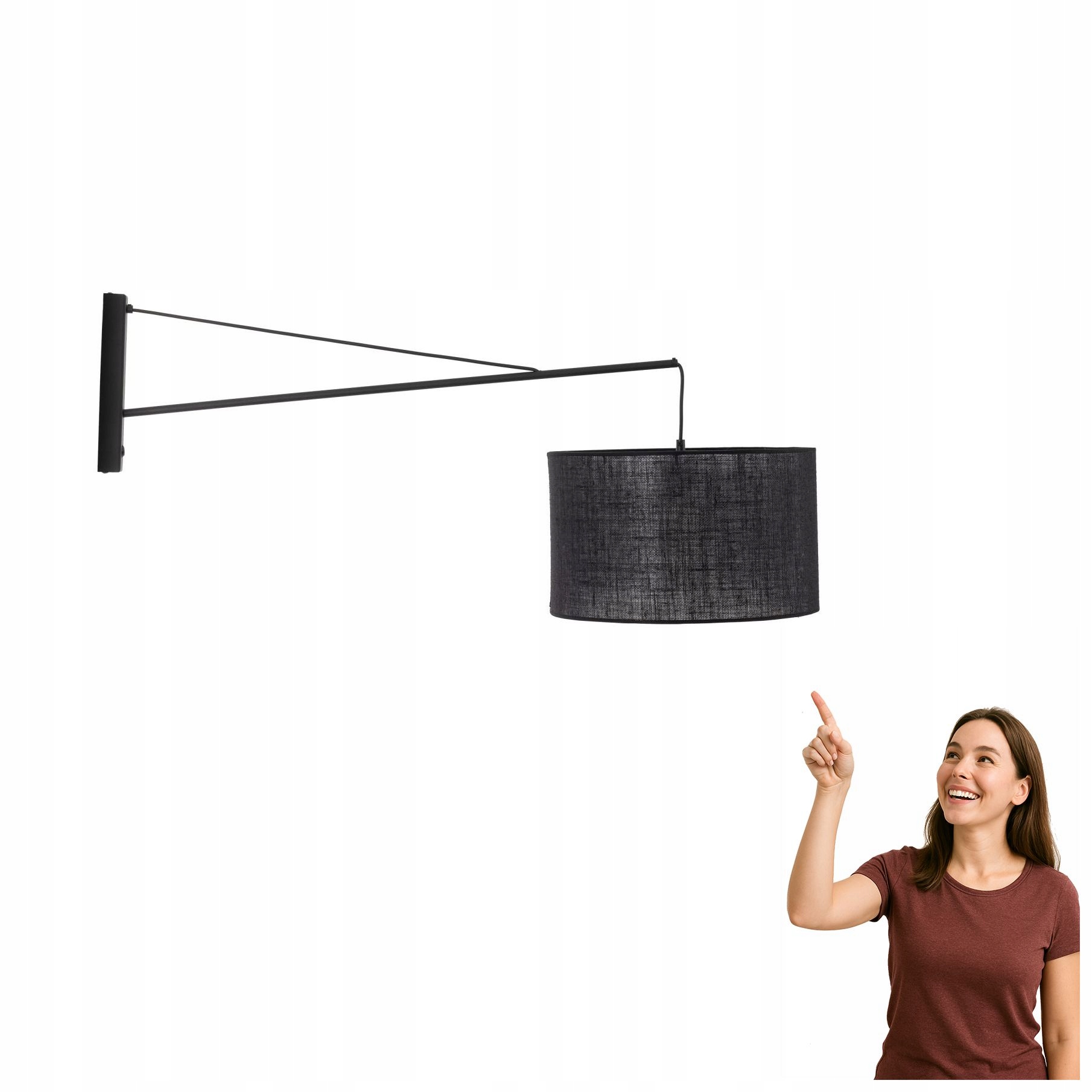 Nástenné svietidlo na výložníku Glorii Black 6639 Tk Lighting