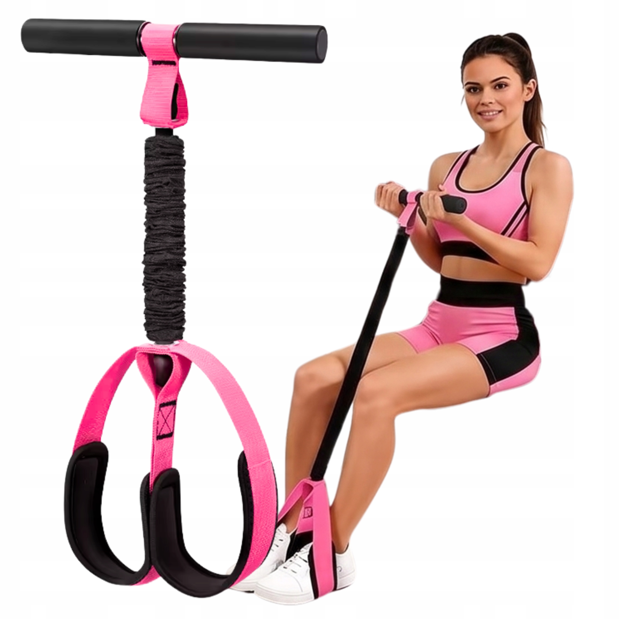 Odporová guma na cvičení protahování s úchyty fitness na hýždě