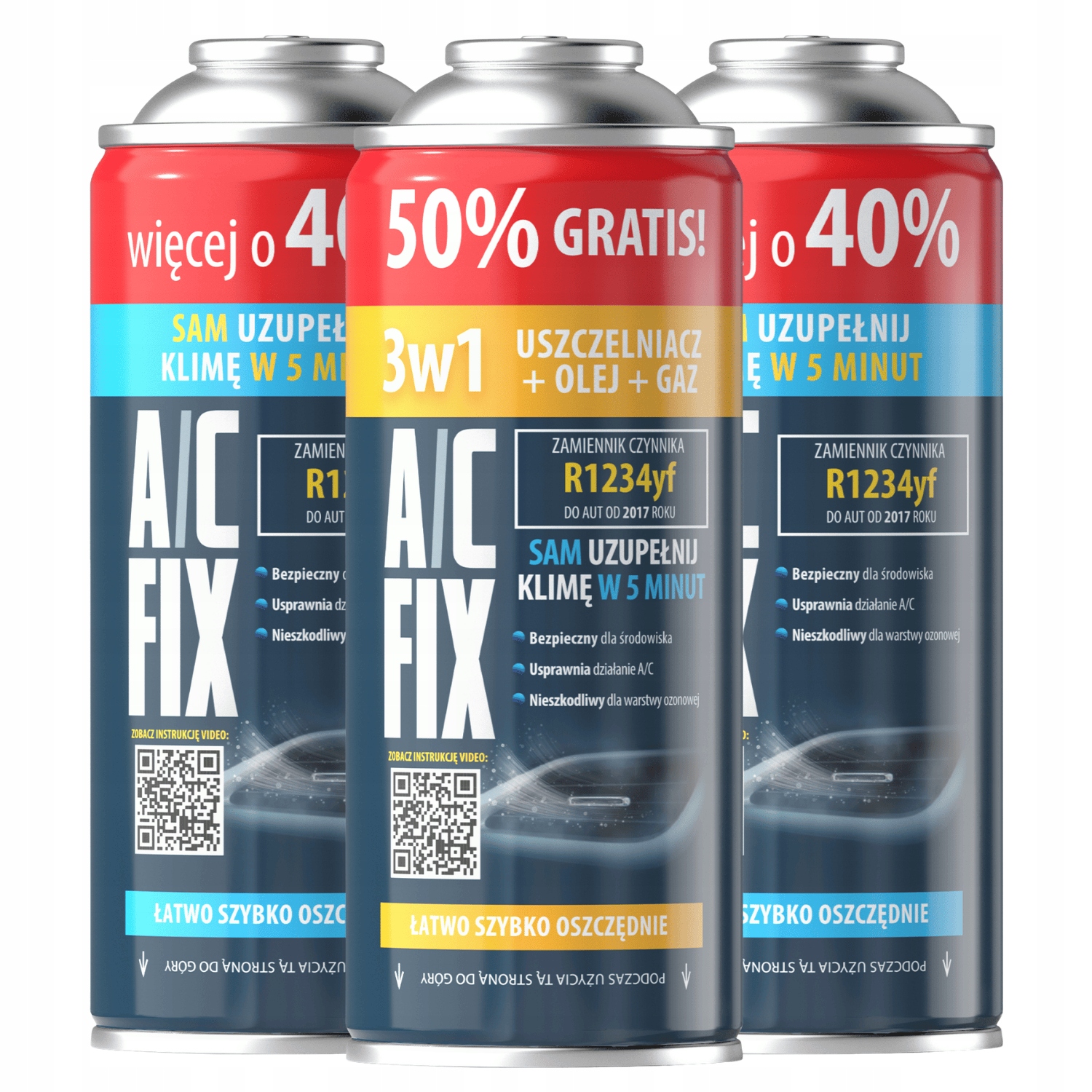 Ac Fix Plyn pro klimatizaci R1234 a 3v1 sada pro klimatizaci r1234yf