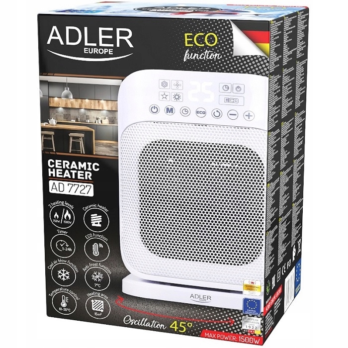 GRZEJNIK CERAMICZNY ECO LED PILOT OSCYLACJA AD7727 Kod producenta ad7727