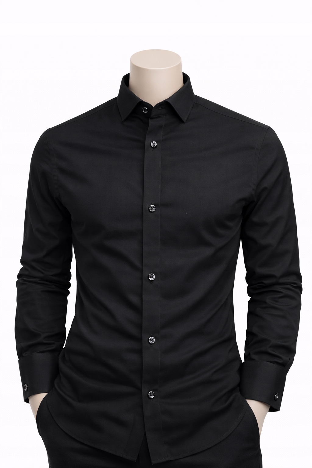 Pánská košile Viadi Polo Černá Regular Dlouhý rukáv vel. 4XL Bavlna 60%