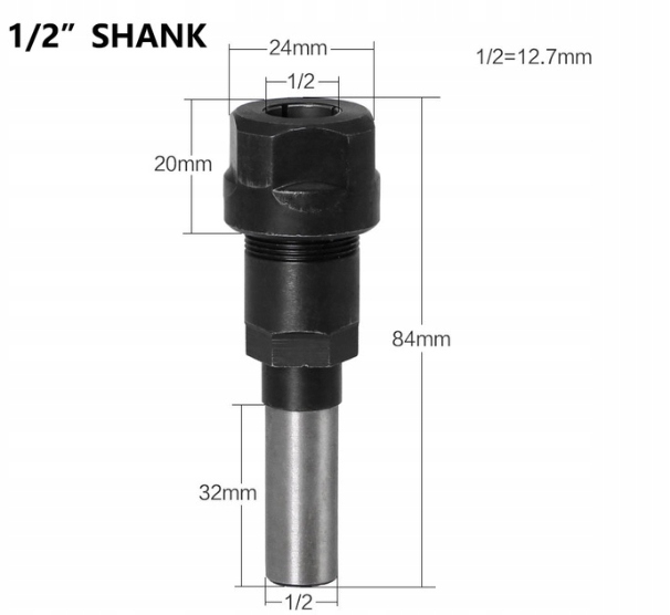 Przedłużka 12.7/12.7 ekstender przedłużenie freza tuleja przedłużająca