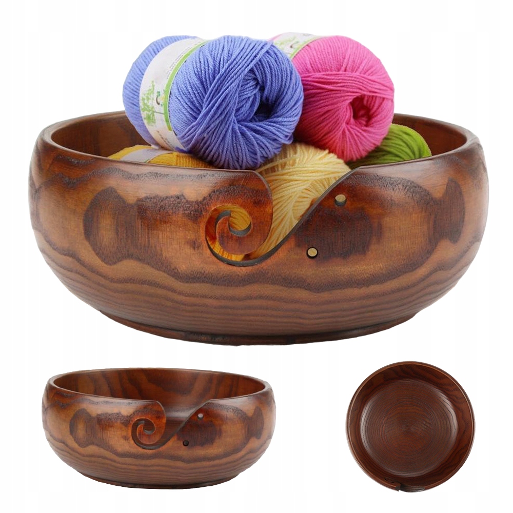 Dřevěná Miska Z Háčkovací Příze Na Dráty 17cm