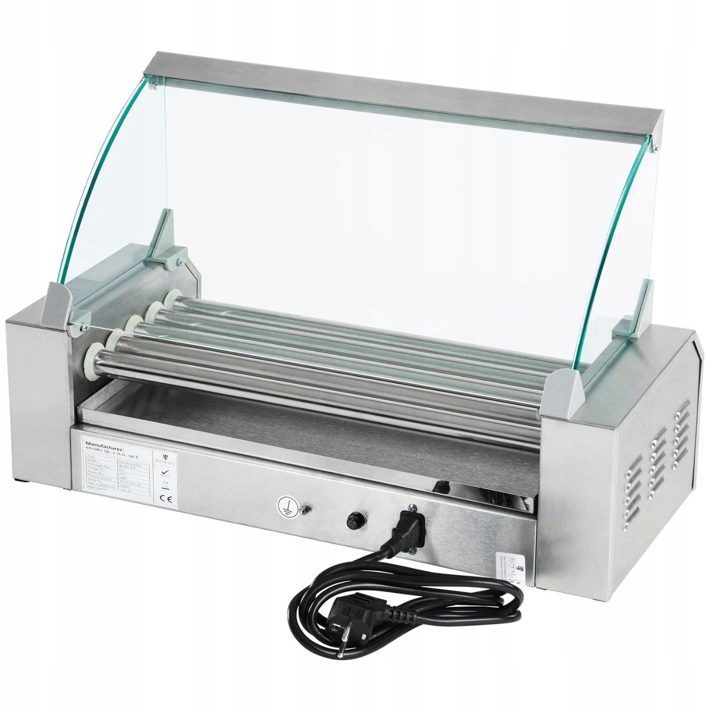 GRILL ROLKOWY PODGRZEWACZ DO PARÓWEK 5 ROLEK 1000W Model RCHG-5E