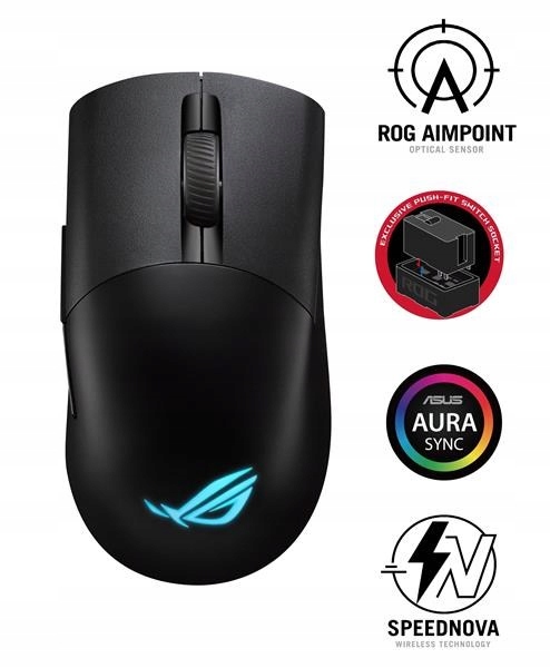 Asus myš Rog Keris Wireless Aimpoint (P709), Rgb, Bluetooth, černá…
