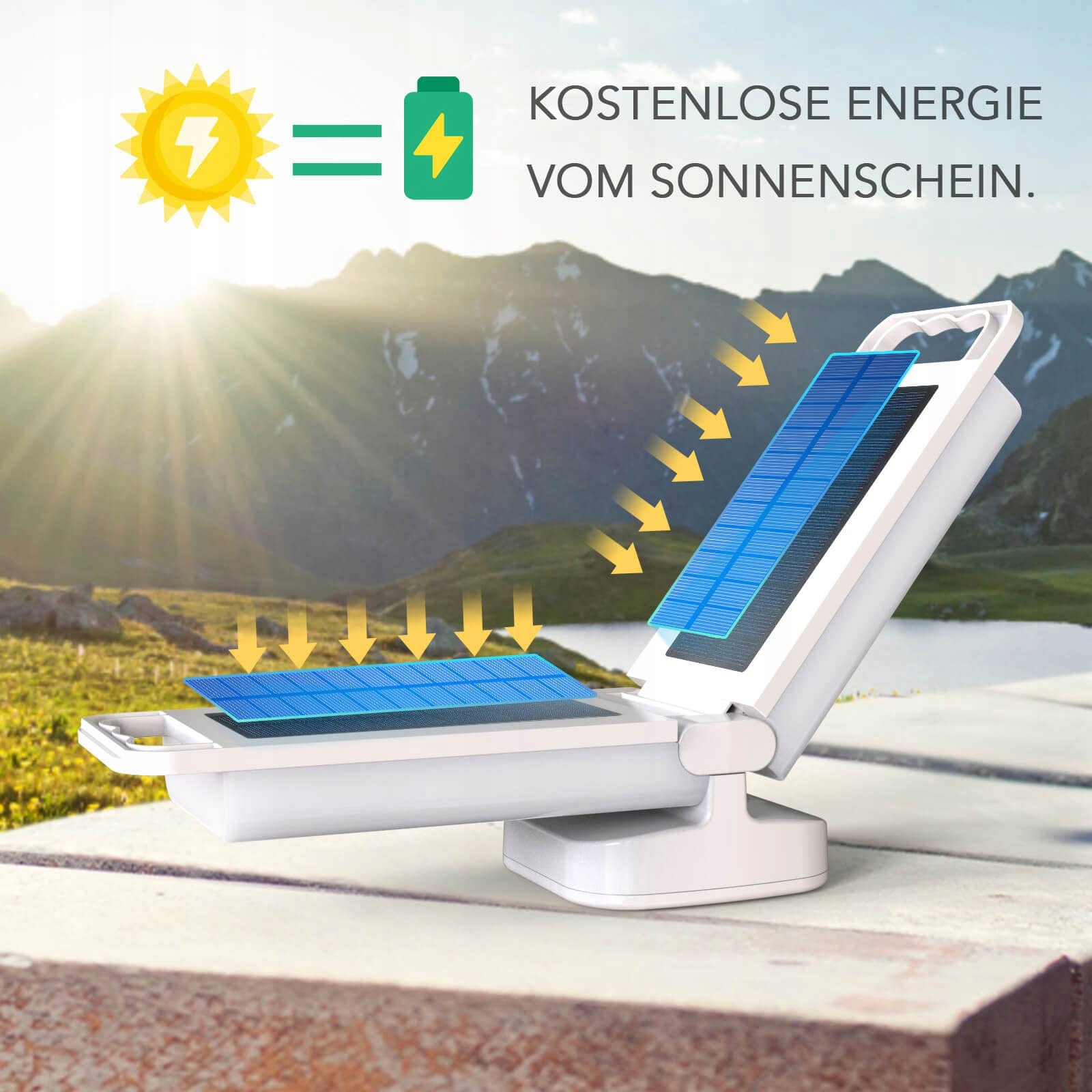LEPWINGS Lampa LED Solarna Dimmowalna Dotykowa 4400mAh Wodoodporna IPX4 — miniatura 3