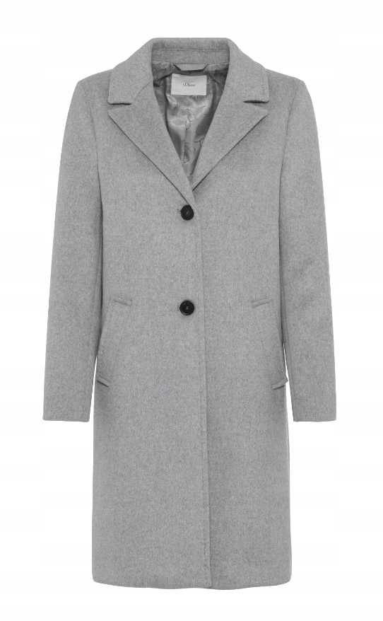 S.oliver Dámský Kabát Elegantní, Popelavá Vlna vel. 46