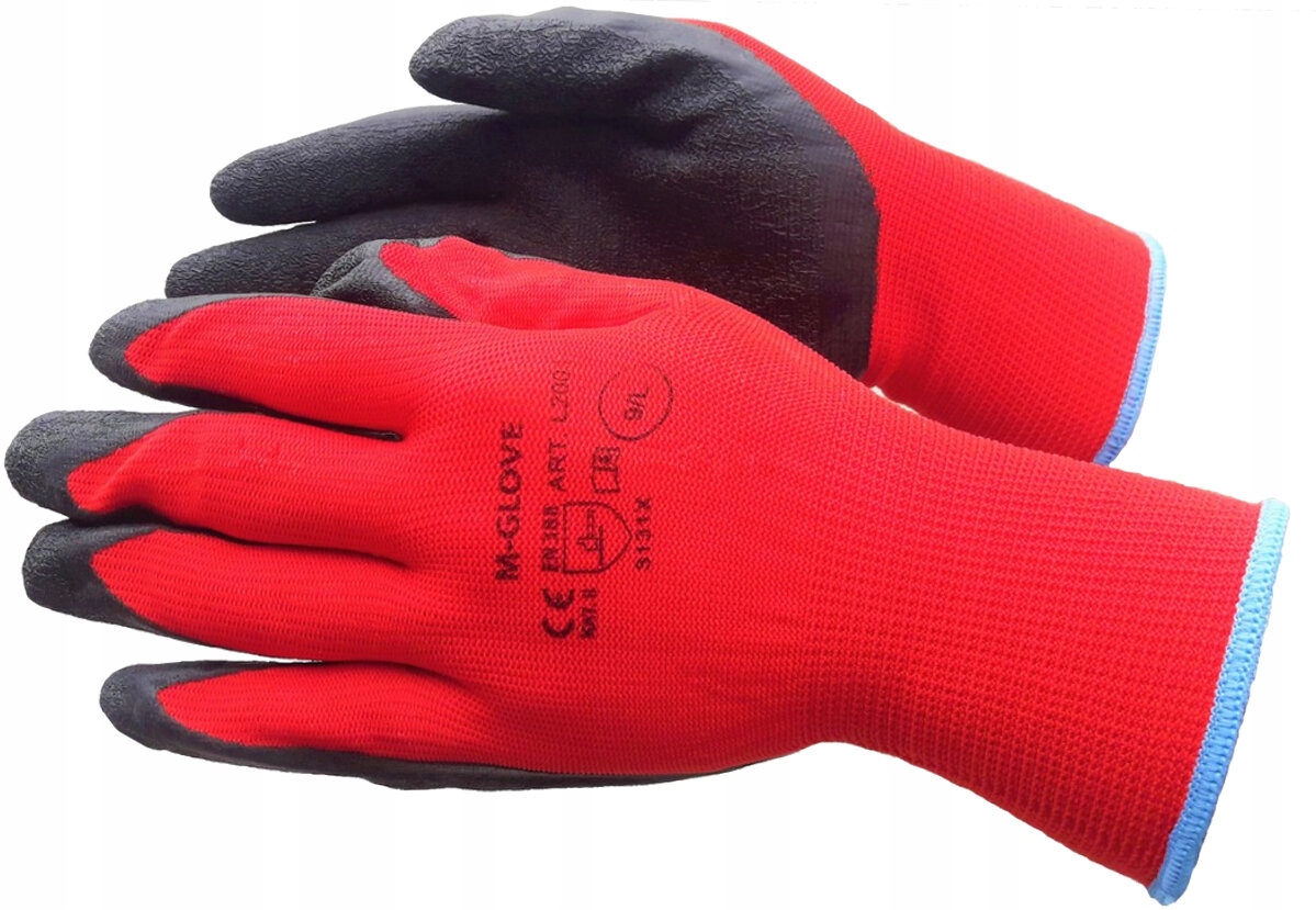 

Rękawice czerwono-czarne powlekane latexem rozm.9