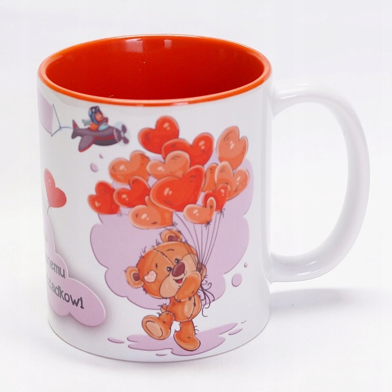 Kubek znadrukiem BEZ MARGINESÓW KOLOROWY niebieski Materiał ceramika