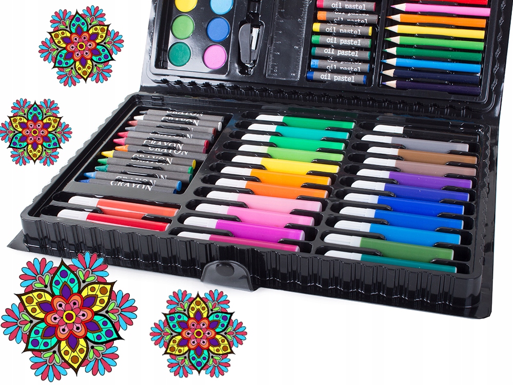 ZESTAW ARTYSTYCZNY DO MALOWANIA W WALIZCE 86szt Liczba sztuk w zestawie 86 szt.