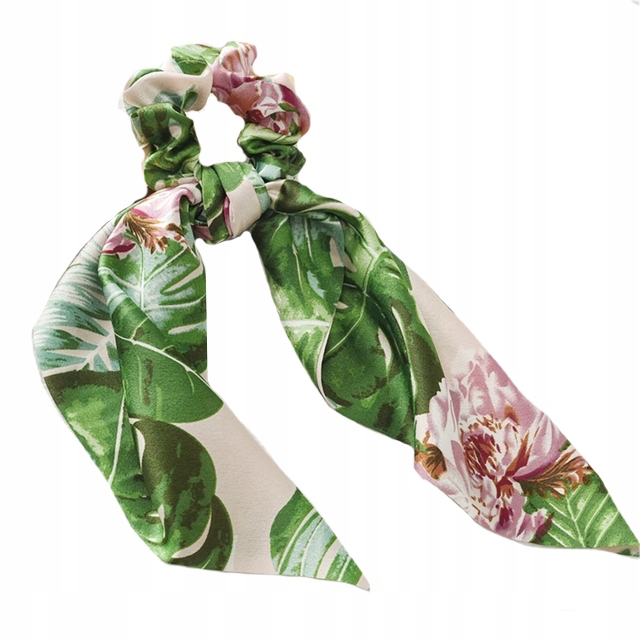 

Gumka do włosów frotka apaszka monstera kwiaty