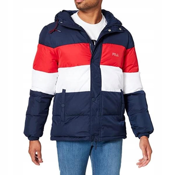 Pánská bunda Fila 683457G06 Pirro Blocked Puff Jkt Modrá S