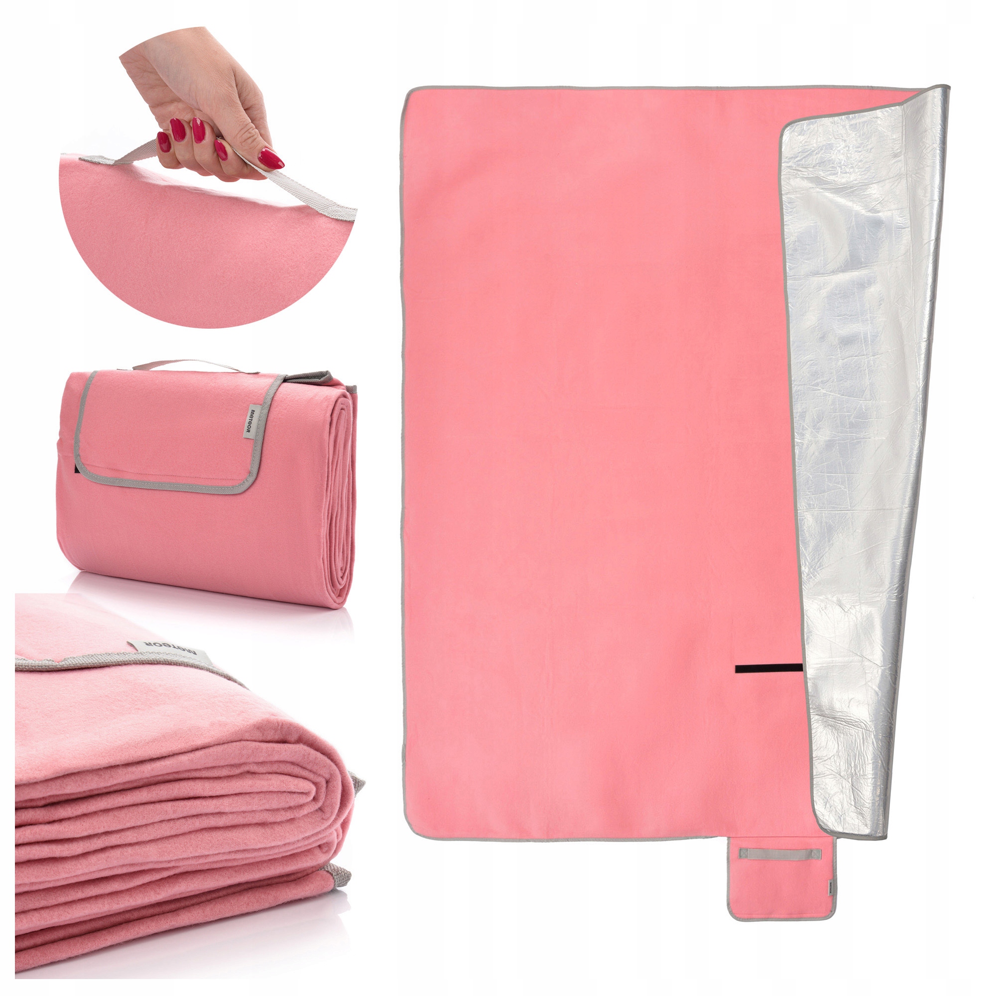 KOC PIKNIKOWY PLAŻOWY Z IZOLACJĄ ALU METEOR DUŻY XL 175x200 ALU 3 warstwy