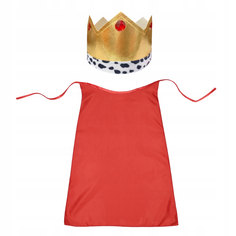 KOSTIUM KRÓLA WŁADCY KORONA PELERYNA 55cm 2el