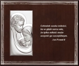 Stříbrný obrázek Svatá rodina Obraz jako Dárek Gravírování Bonus