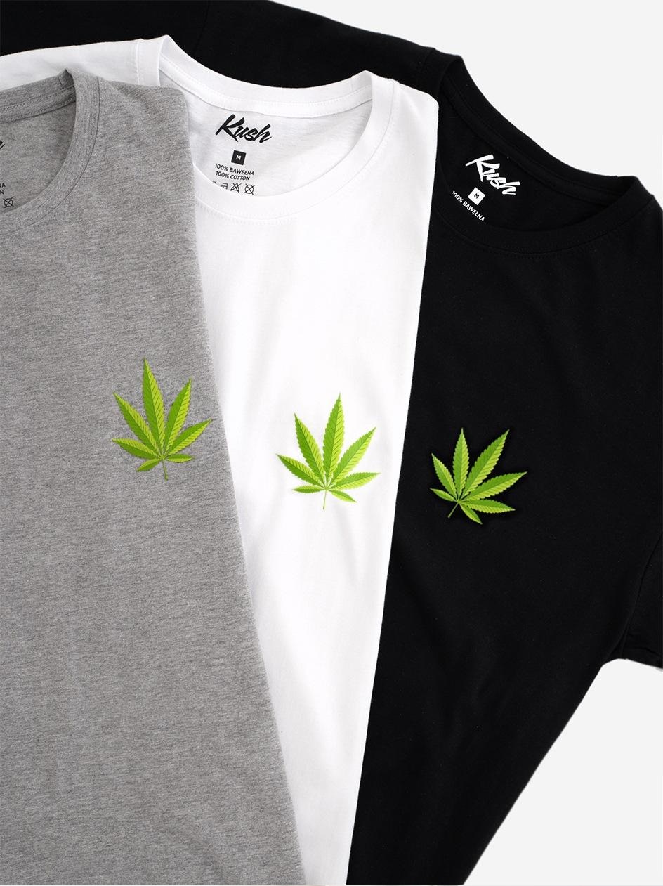 Sada 3 Kusů Triček Pánské Tričko Listy Bavlna Bylina Weed 3 Pak M