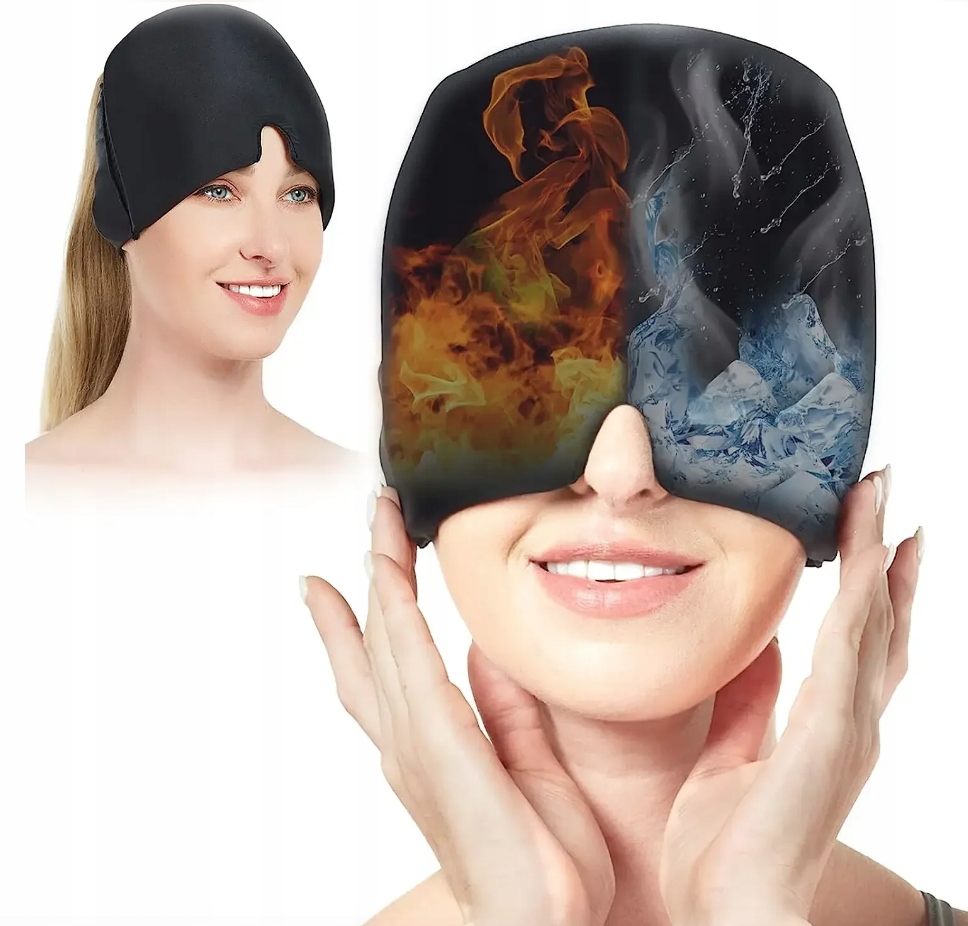 Czapka Łagodząca Ból Głowy Migrenę Kompres Żelowy Maska Chłodząca Okład Marka inna