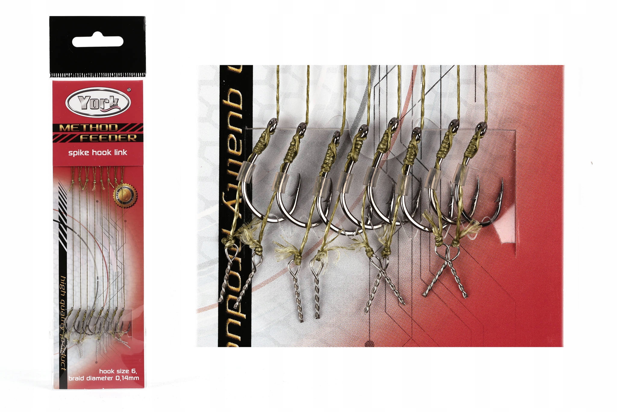 Haki Z Przyponem York Method Feeder Spike 6/8szt