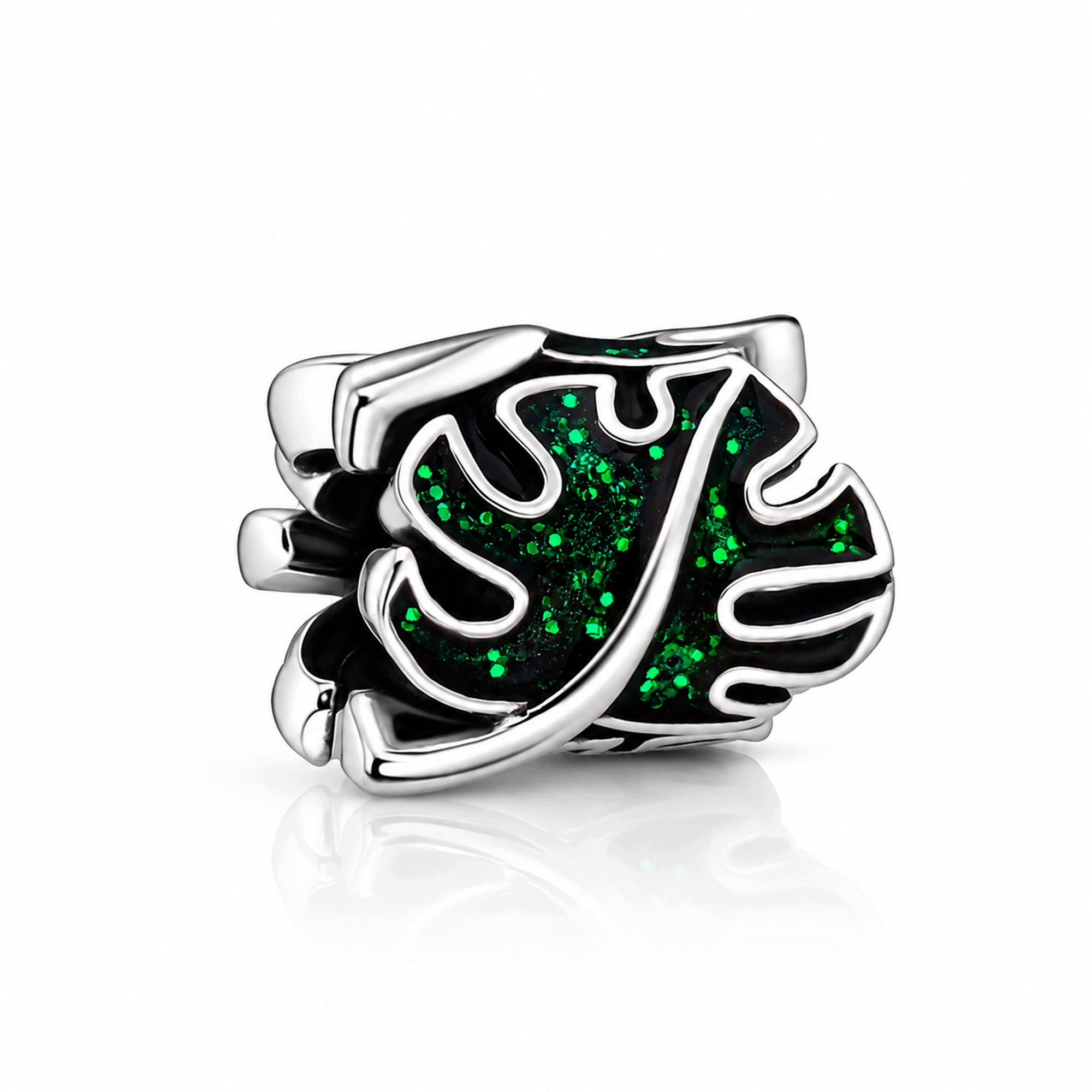 Stříbrný korálek 925 Beads Charms List Monstera Přívěsek na Náramky