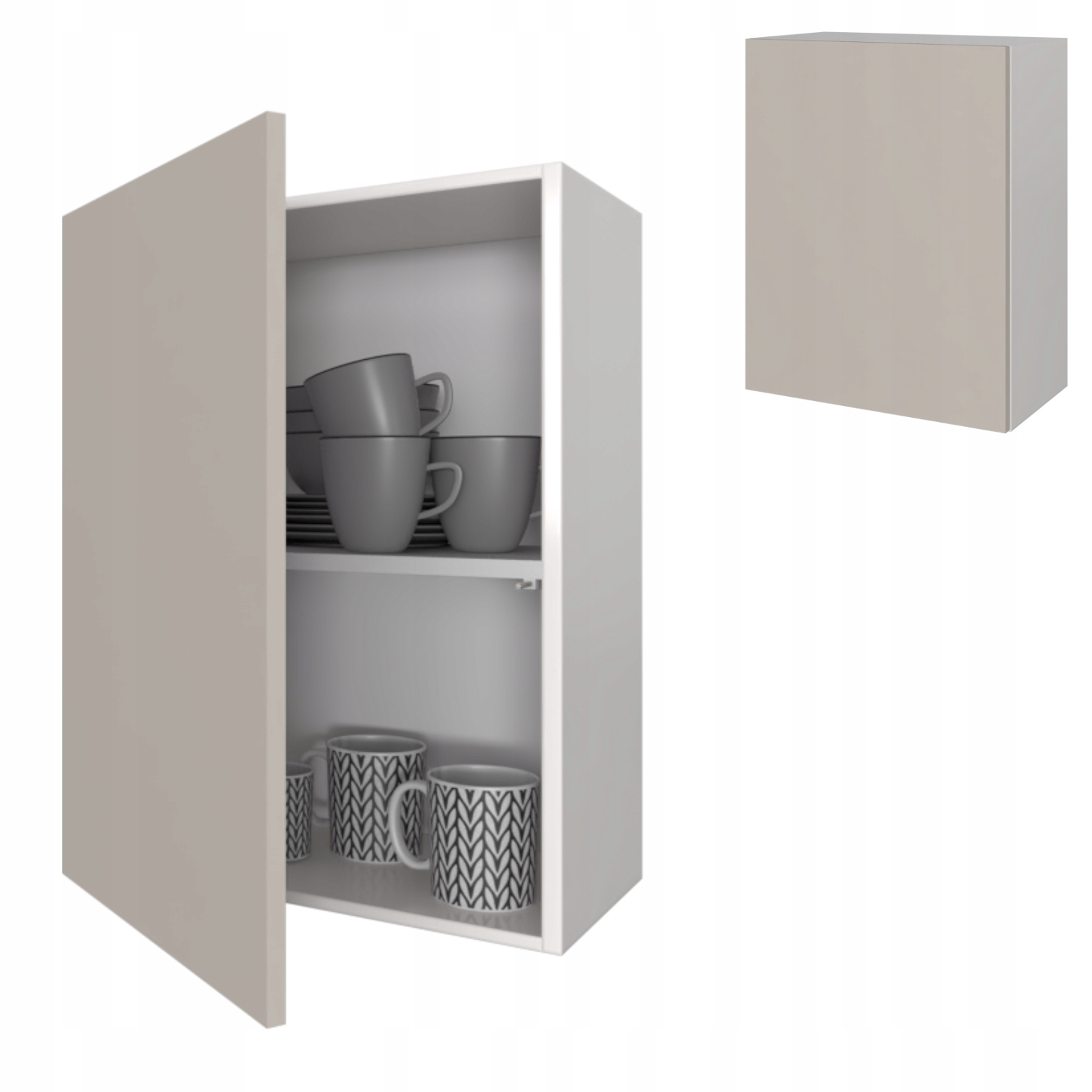 Kuchyňská skříňka Závěsná skříňka do kuchyně Police Karo 60 Bílá Matná Kašmír