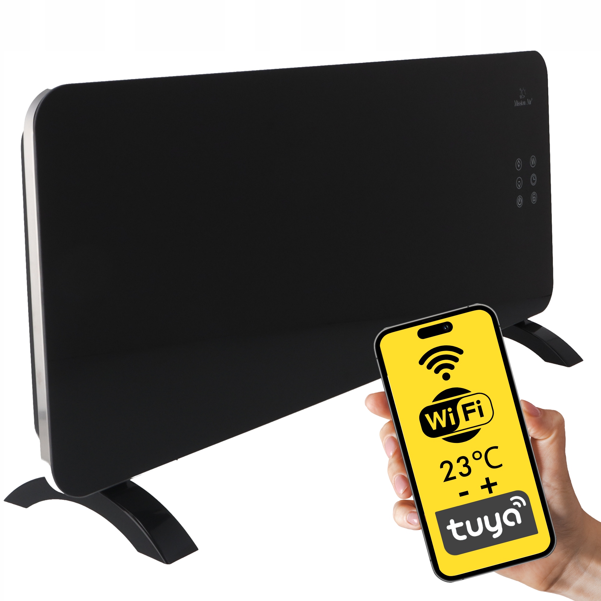 Elektrický Konvektorový Ohřívač Skleněný Panel energeticky úsporný 2000W WiFi