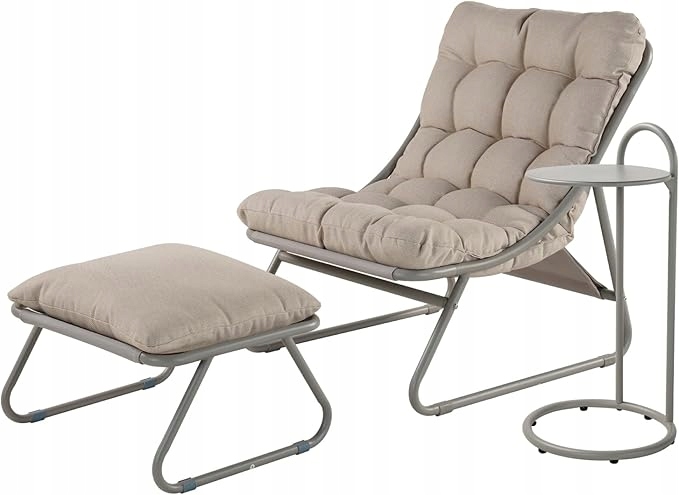 Ležadlo Grand Patio do záhrady s bočným stolom a podnožkou, moderné