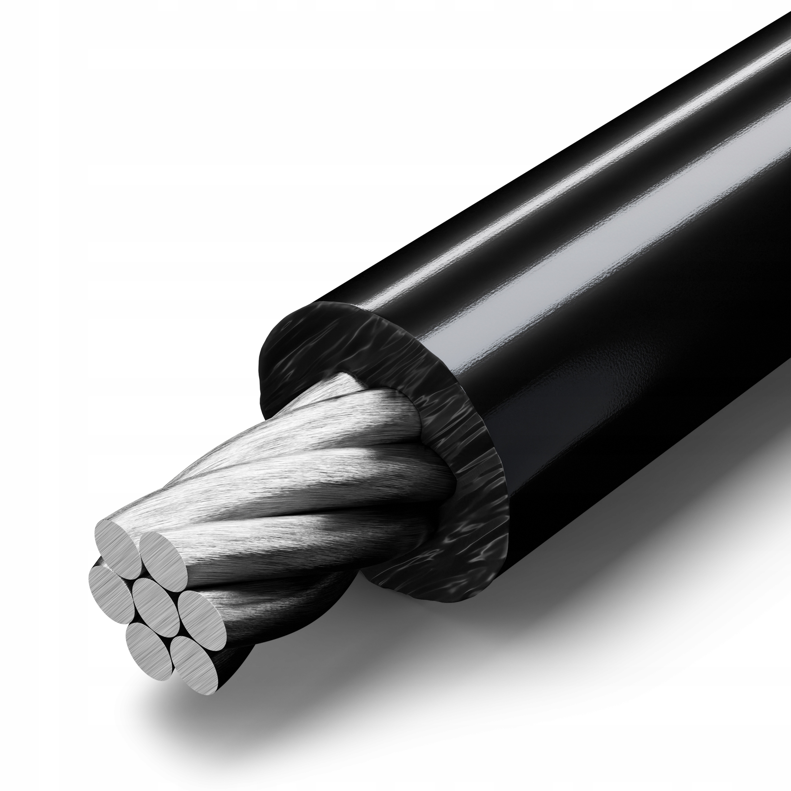 Lina linka stalowa w Otulinie Otulina Powłoka Pcv czarna 1,6/3mm 1x7 50mb