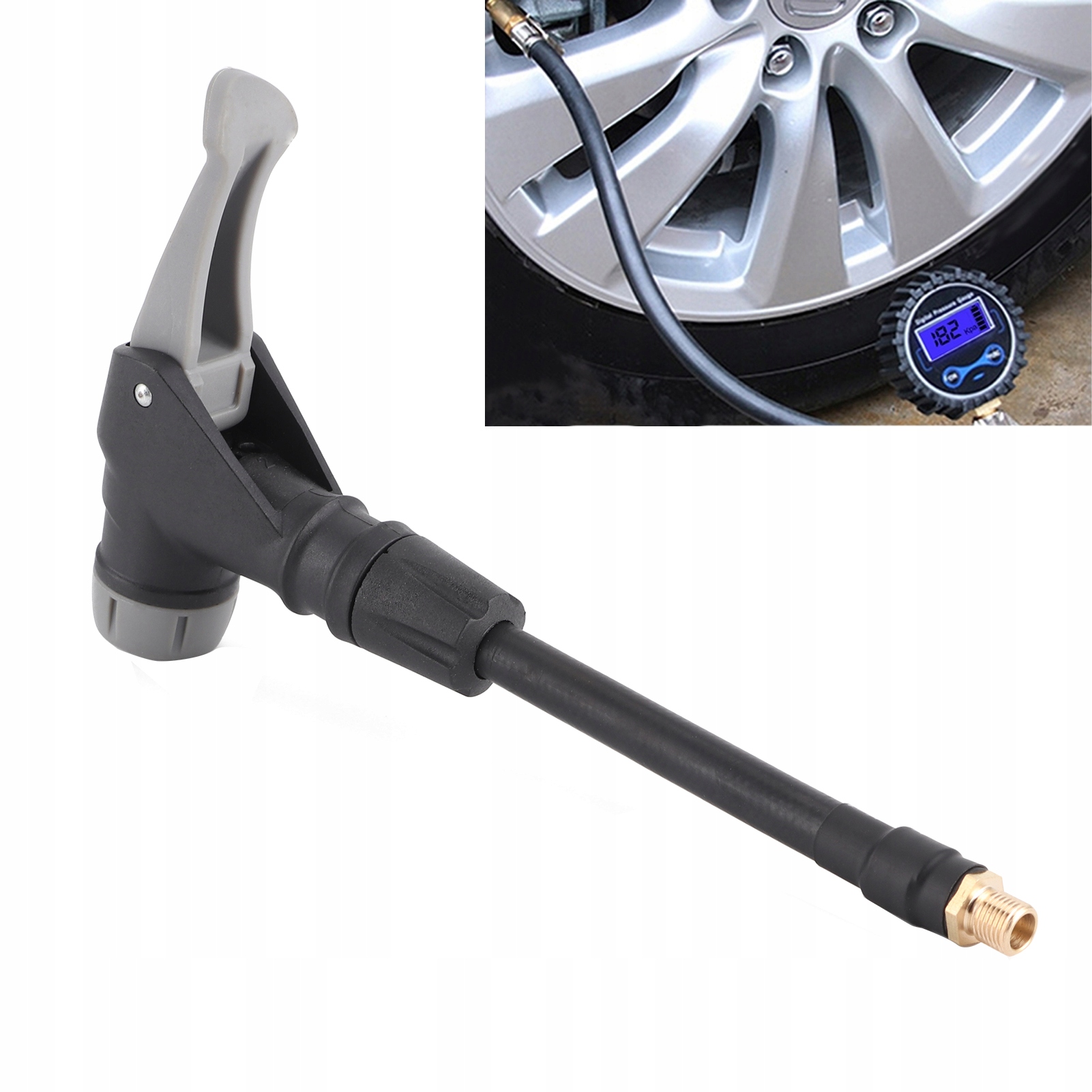 2 W 1 Adapter Przedłużający Węża Do Opon Wąż Przewód Do Pompowania Kół