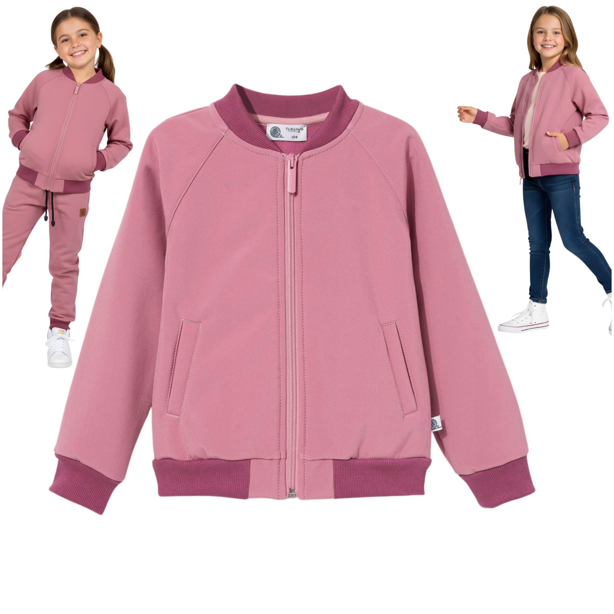 Kurtka Softshell Dziewczęca Na Suwak Wiatroszczelna Rozmiar 140