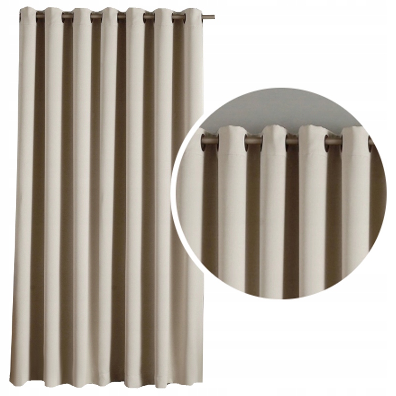 

Gruba Zasłona Blackout 200x250 wys. kremowy