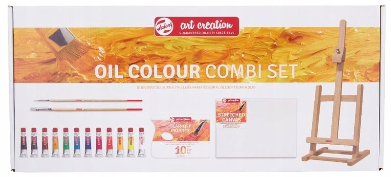 Umělecká Sada olejových barev 12 Barev stojan plátno Jako Dárek